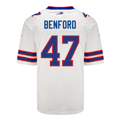 Nike Game Away Christian Benford Jersey In White - Back View