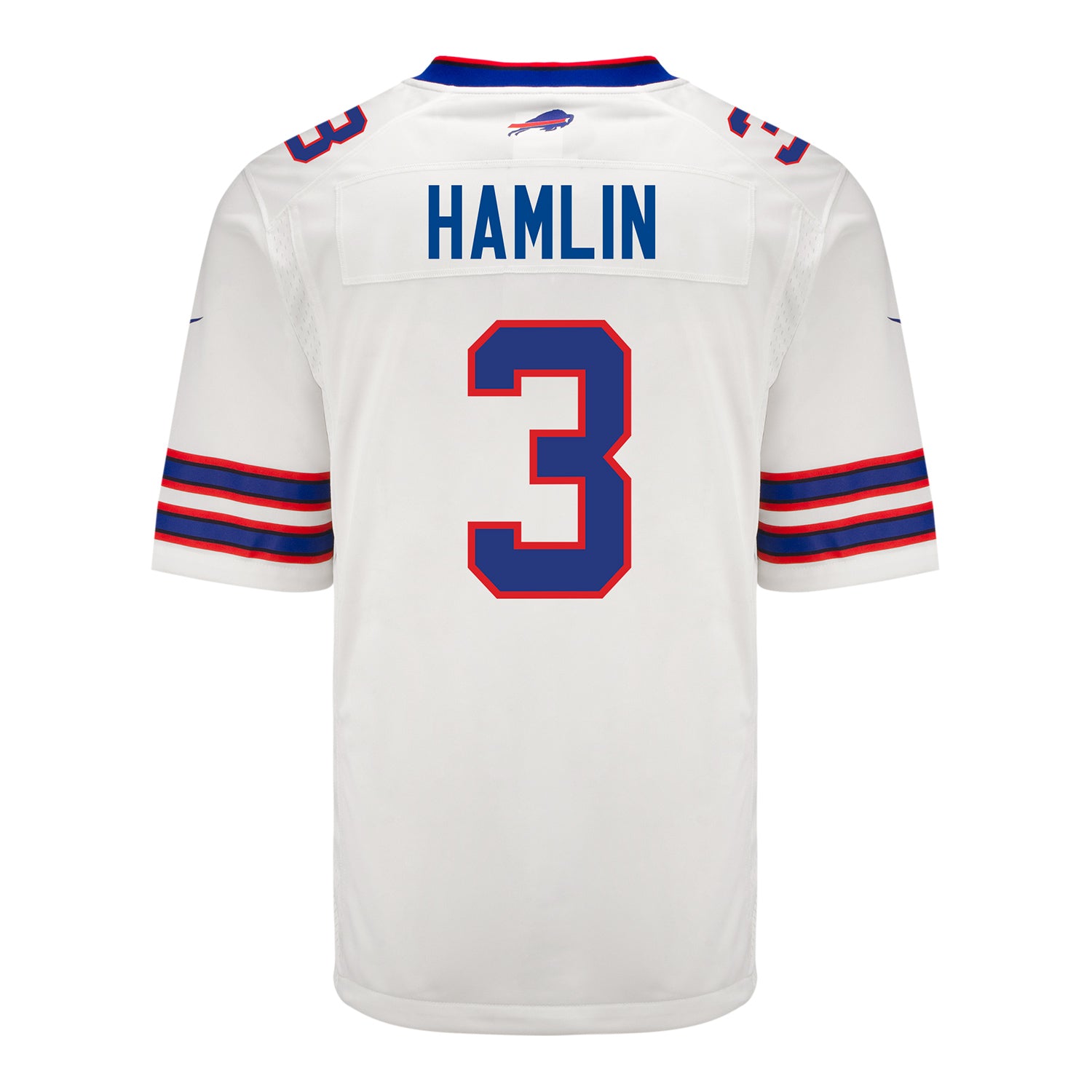 Nike Game Away Damar Hamlin Jersey In White - Back View