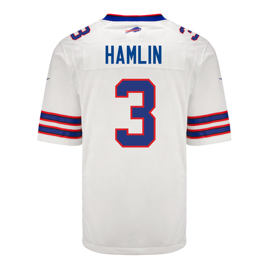 Nike Game Away Damar Hamlin Jersey In White - Back View