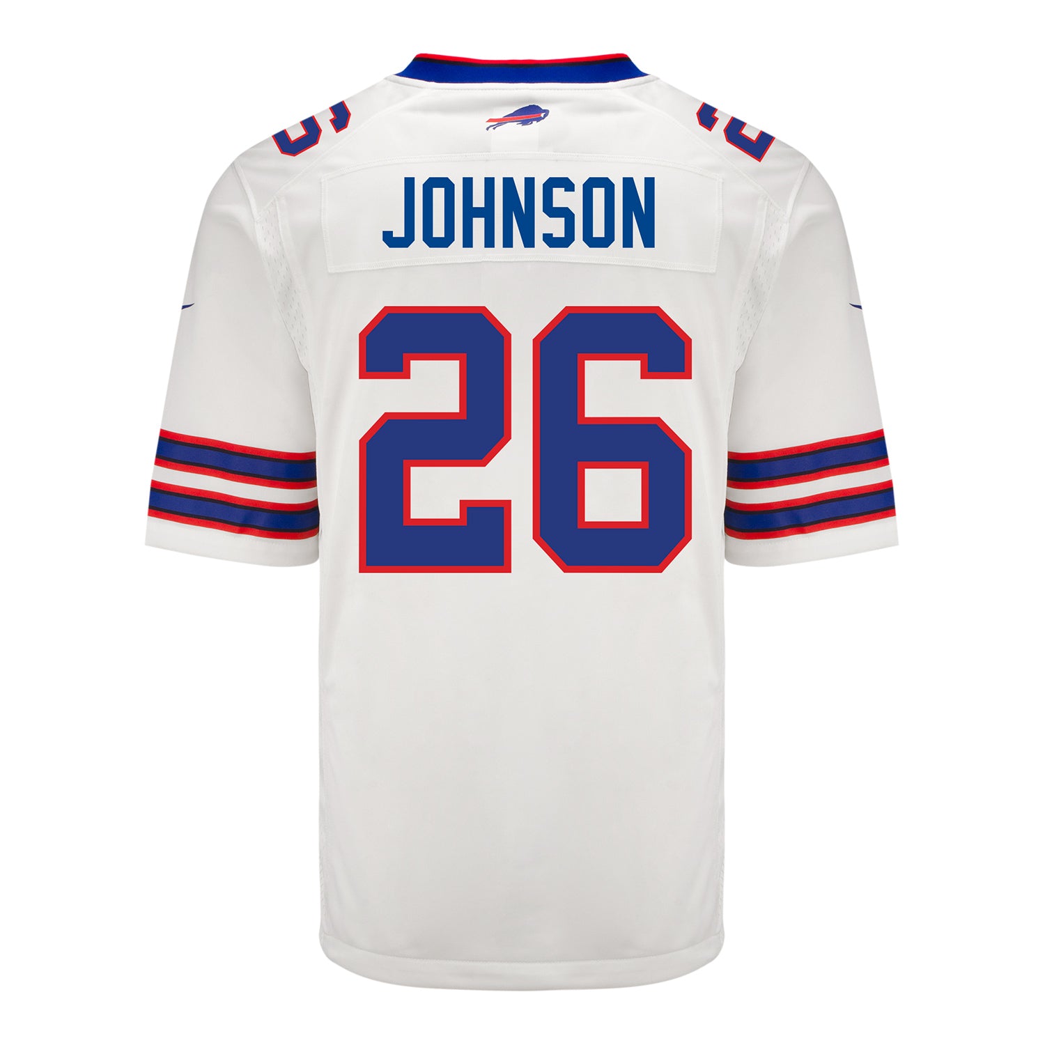 Nike Game Away Ty Johnson Jersey In White - Back View