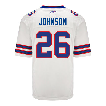 Nike Game Away Ty Johnson Jersey In White - Back View