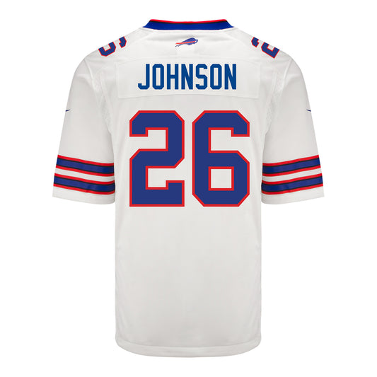 Nike Game Away Ty Johnson Jersey In White - Back View