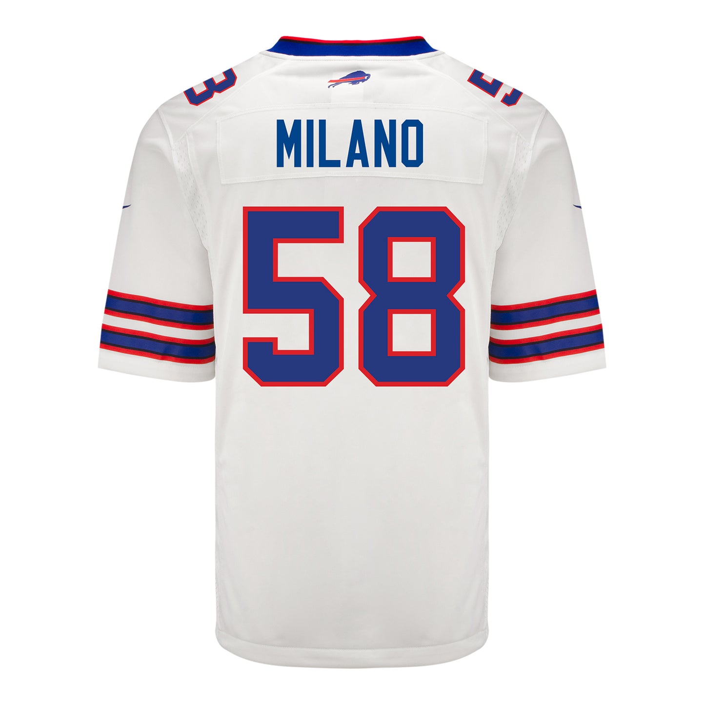 Nike Game Away Matt Milano Jersey In White - Back View