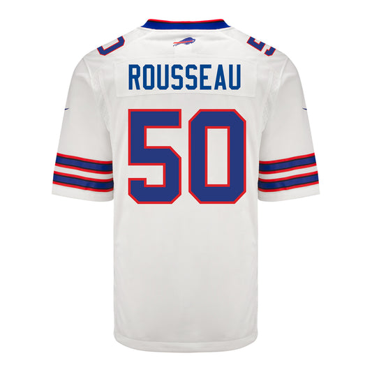 Nike Game Away Greg Rousseau Jersey In White - Back View