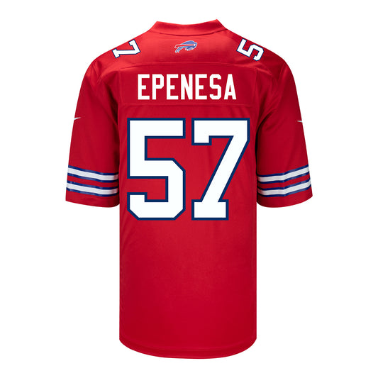 Nike Game Red Alternate A.J. Epenesa Jersey - In Red - Back View