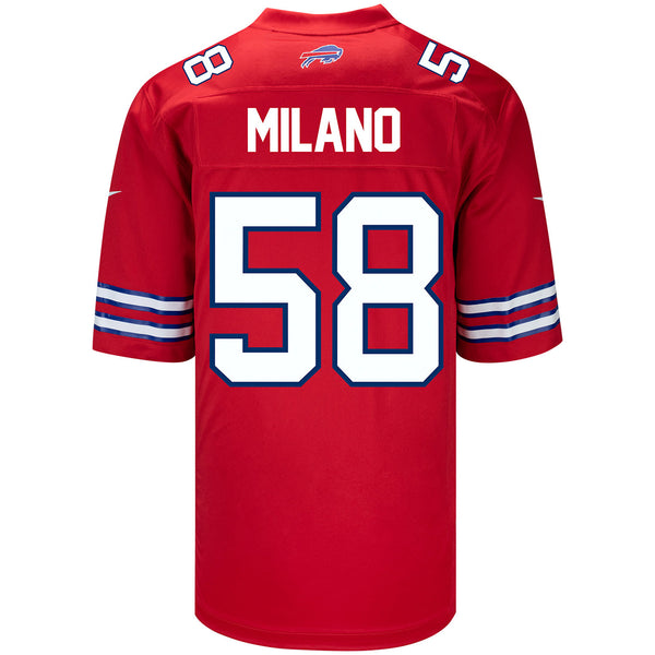 Nike Game Red Alternate Matt Milano Jersey - In Red - Back View