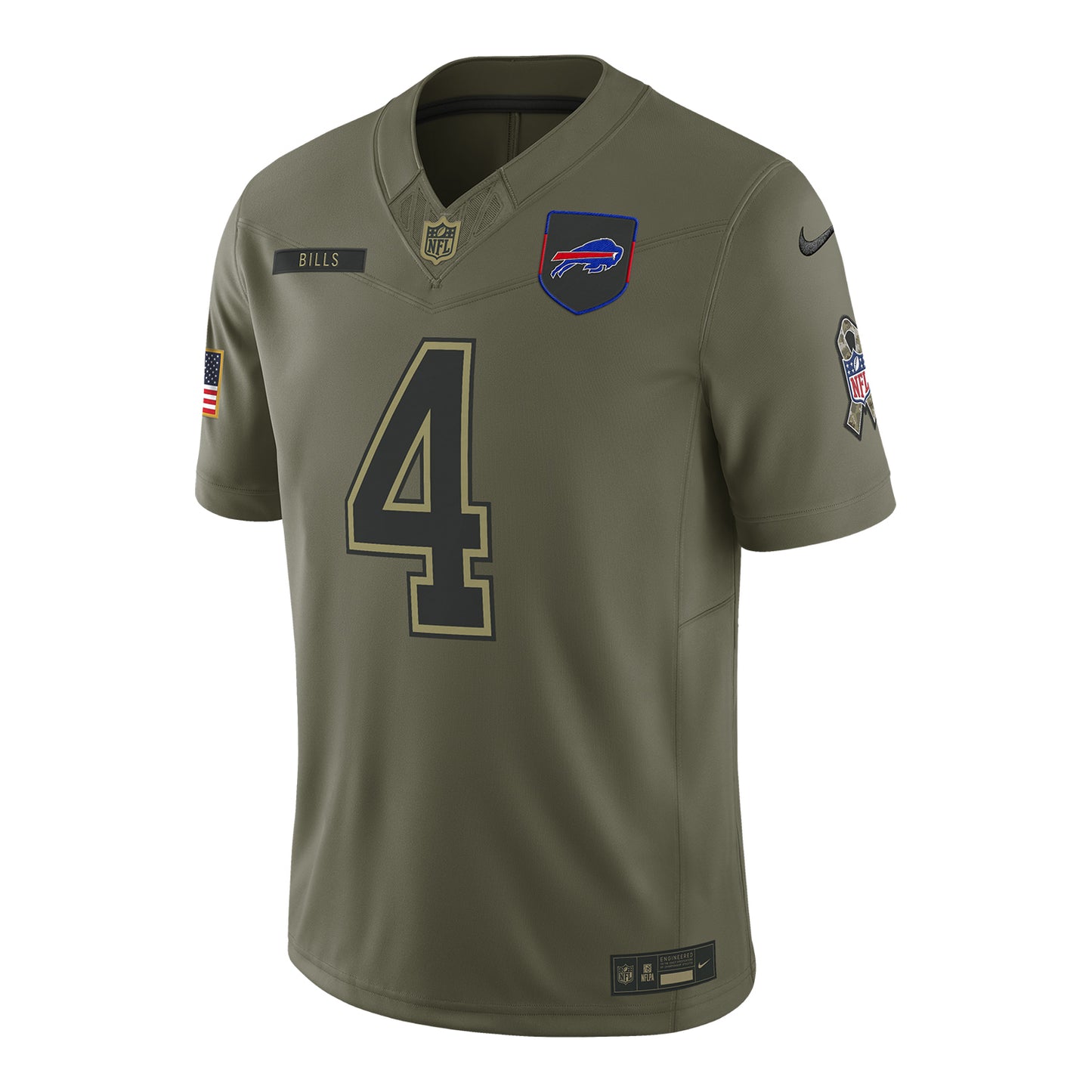 Buffalo Bills Nike 2025 Salute to Service James Cook Vapor F.U.S.E. Limited Jersey In Green - Front View
