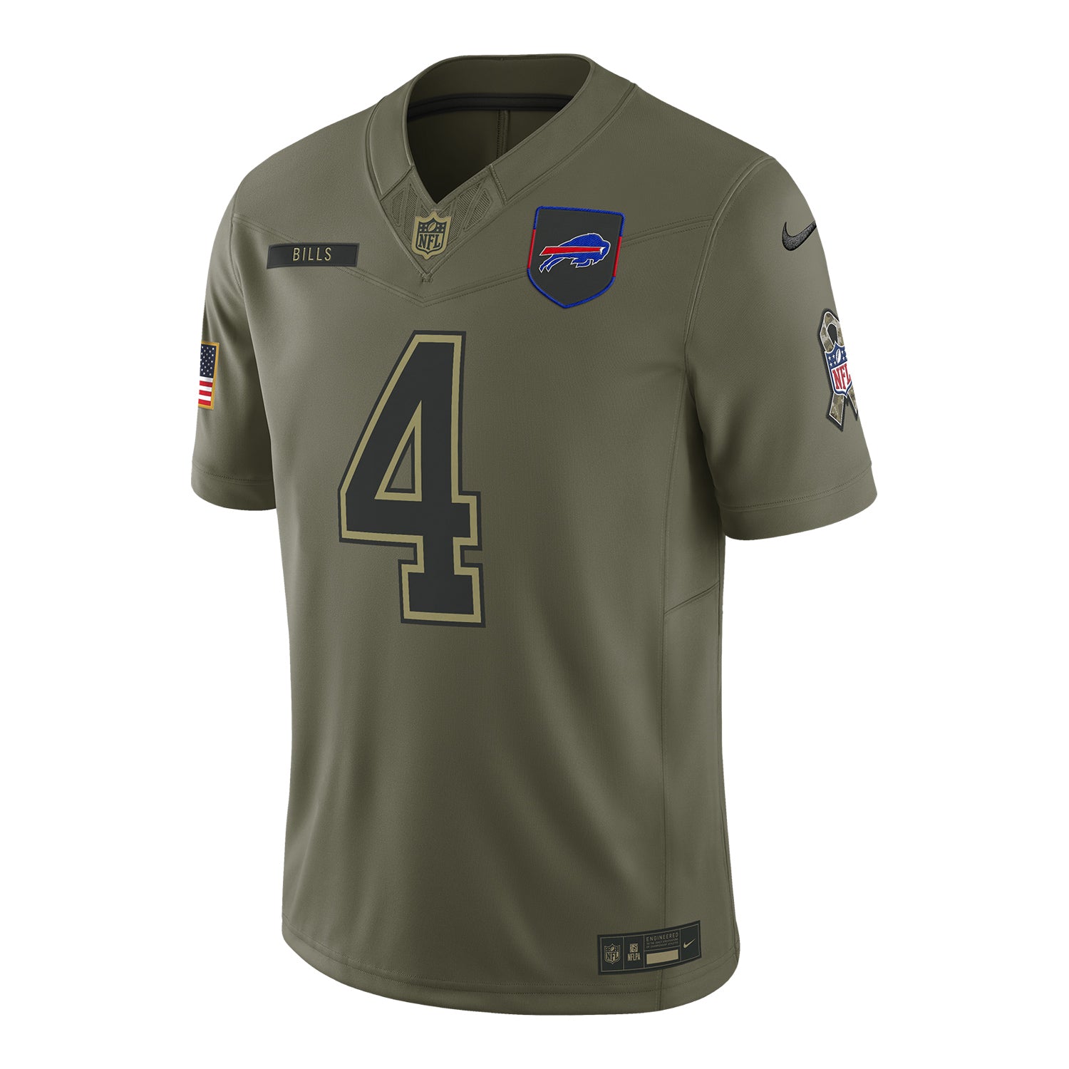 Buffalo Bills Nike 2025 Salute to Service James Cook Vapor F.U.S.E. Limited Jersey In Green - Front View
