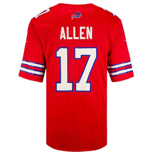 Youth Nike Alternate Josh Allen Jersey In Red - Back View