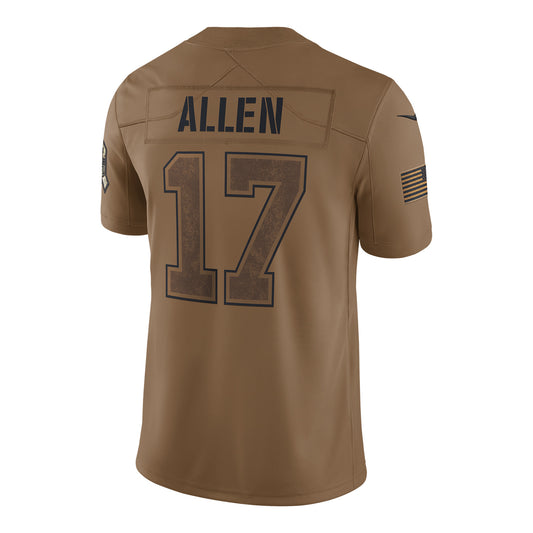 Josh Allen Buffalo Bills Nike Vapor F.U.S.E. Limited Jersey – 2023 Salute to Service In Green - Back View