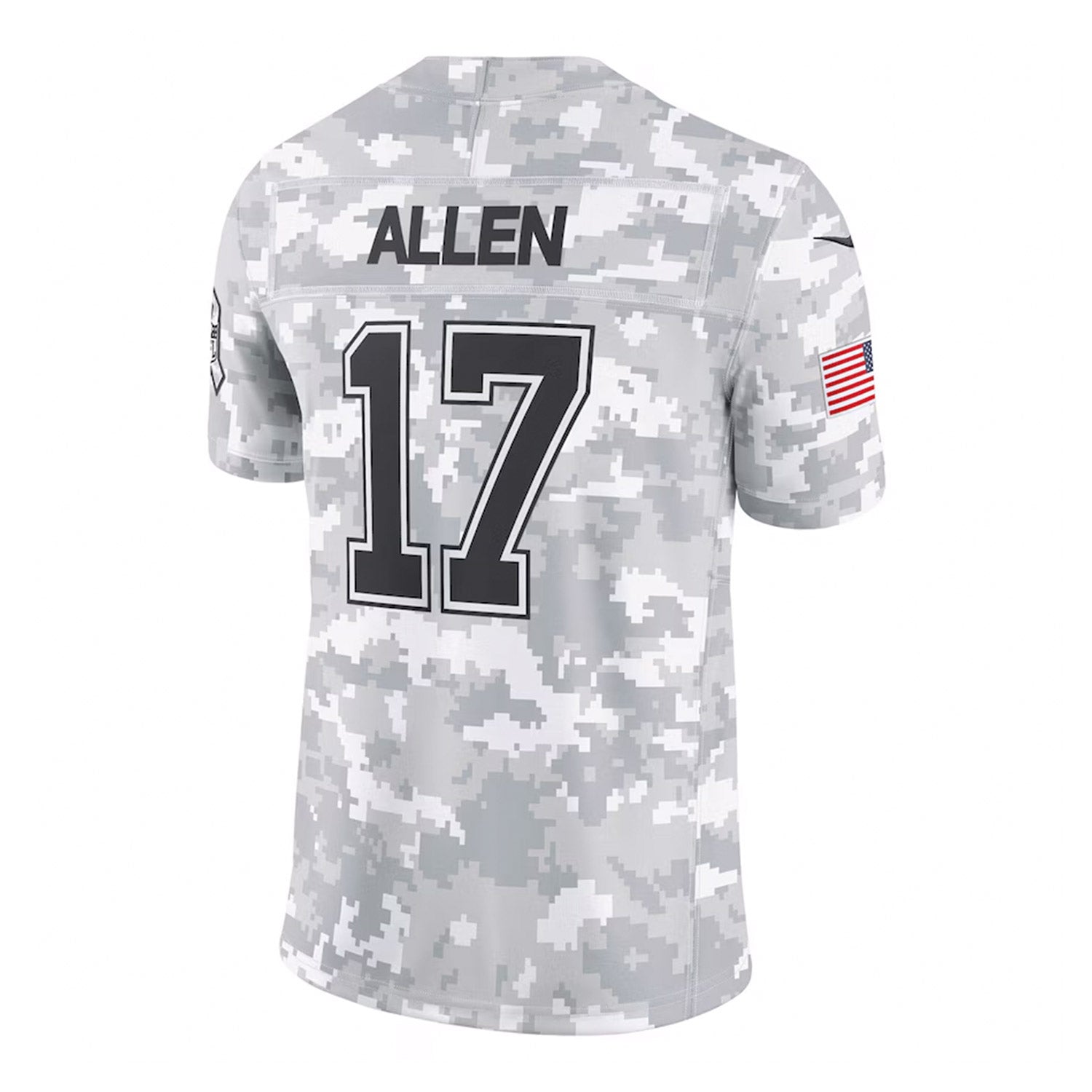 Buffalo Bills Nike 2024 Salute to Service Josh Allen Vapor F.U.S.E. Limited Jersey In Camouflage - Back View