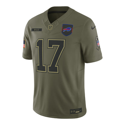Buffalo Bills Nike 2025 Salute to Service Josh Allen Vapor F.U.S.E. Limited Jersey In Green - Front View