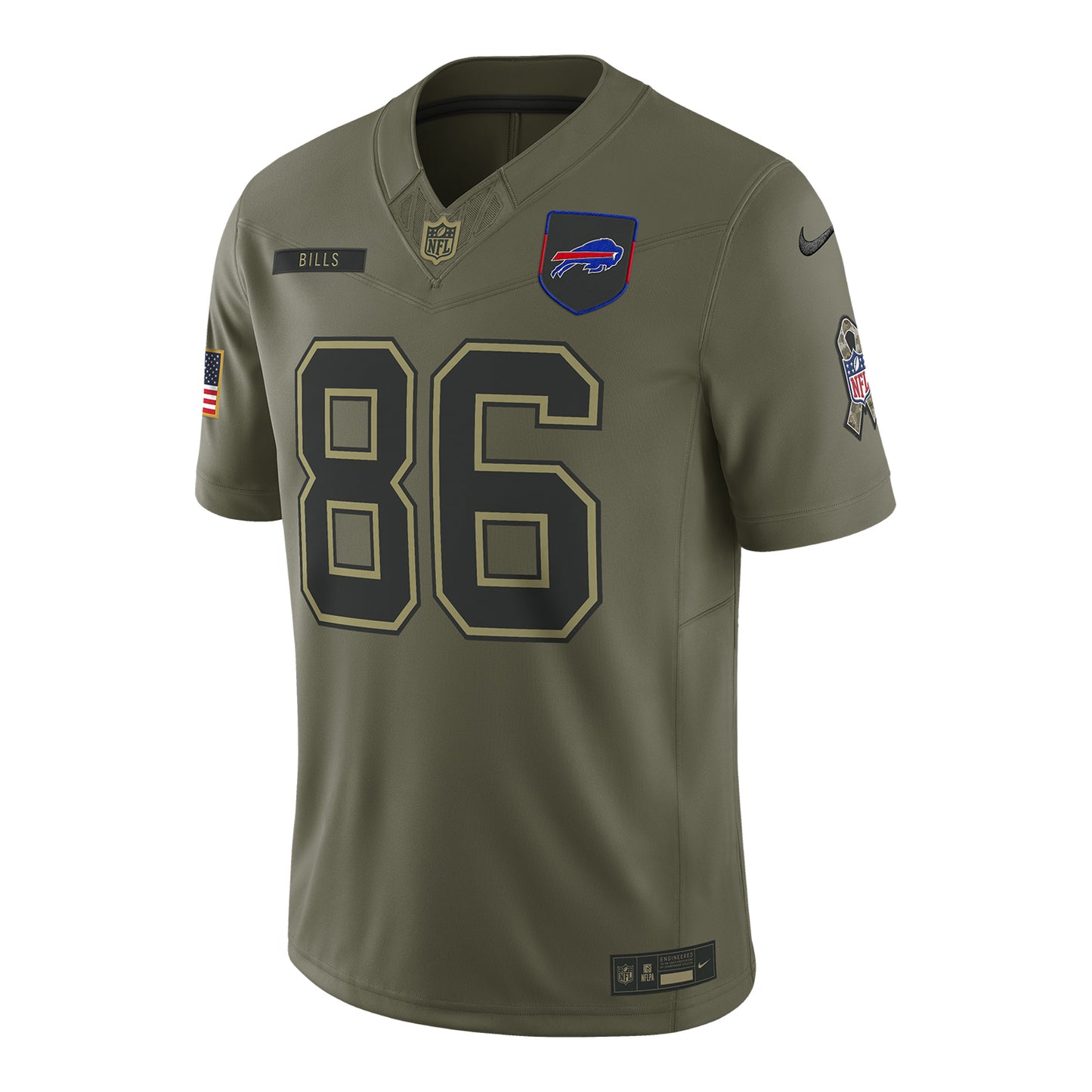 Buffalo Bills Nike 2025 Salute to Service Dalton Kincaid Vapor F.U.S.E. Limited Jersey In Green - Front View