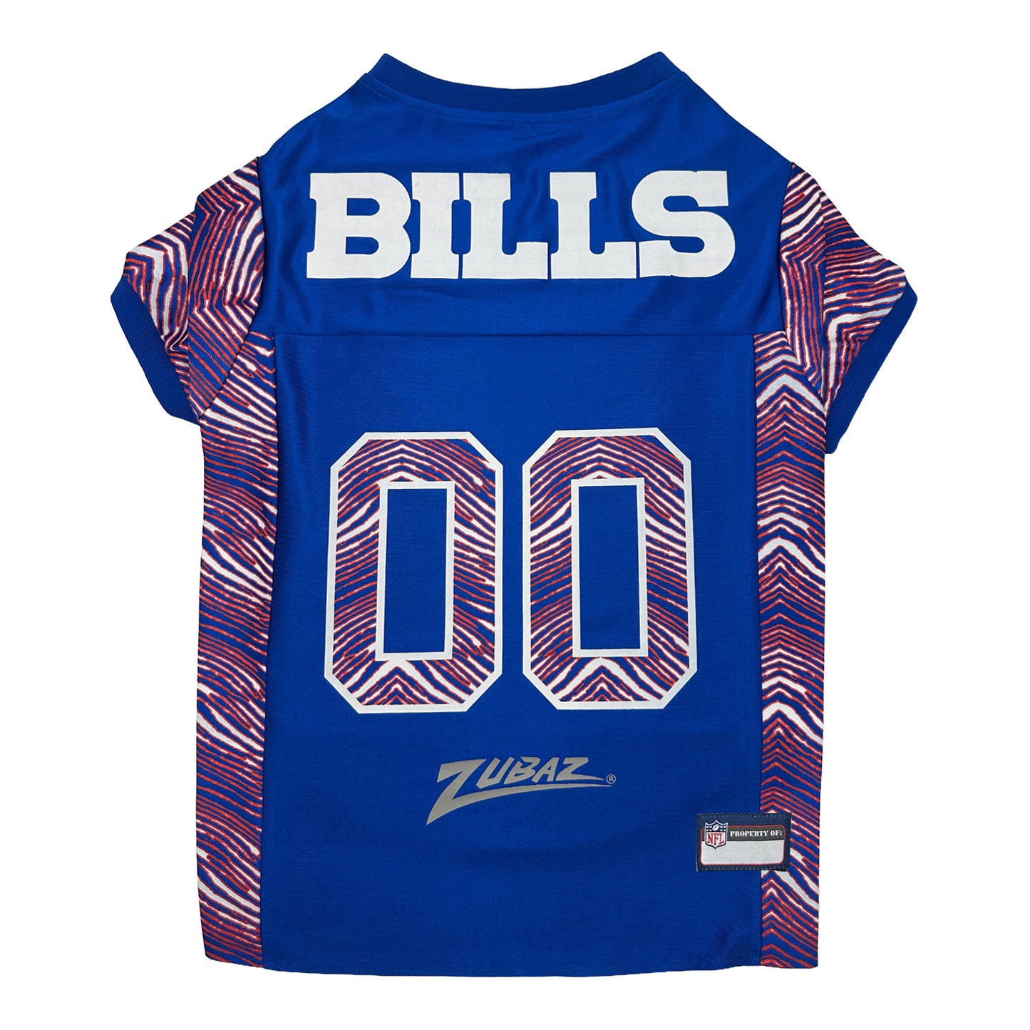 Buffalo Bills Zubaz Pet Jersey In Blue - Back View