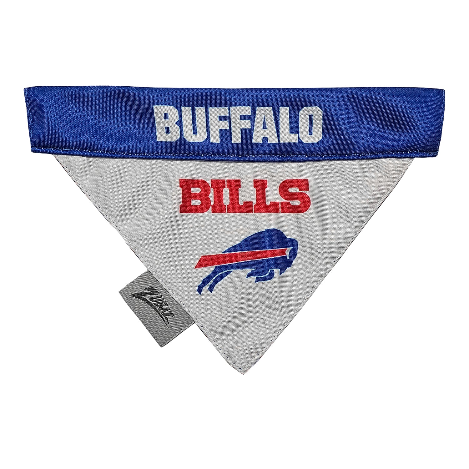 Buffalo Bills Zubaz Reversible Pet Bandana In Grey - Front View