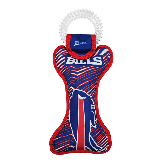 Buffalo Bills Zubaz Pet Dental Toy In Blue & Red - Front View