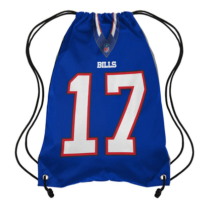 Josh Allen Jersey Drawstring Bag In Blue - Front View
