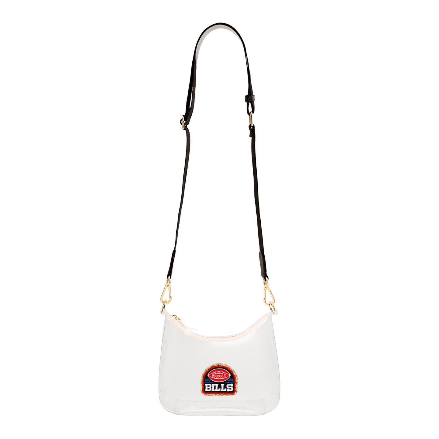 Buffalo Bills Clear Crossbody Bag with Patch In White - Front View