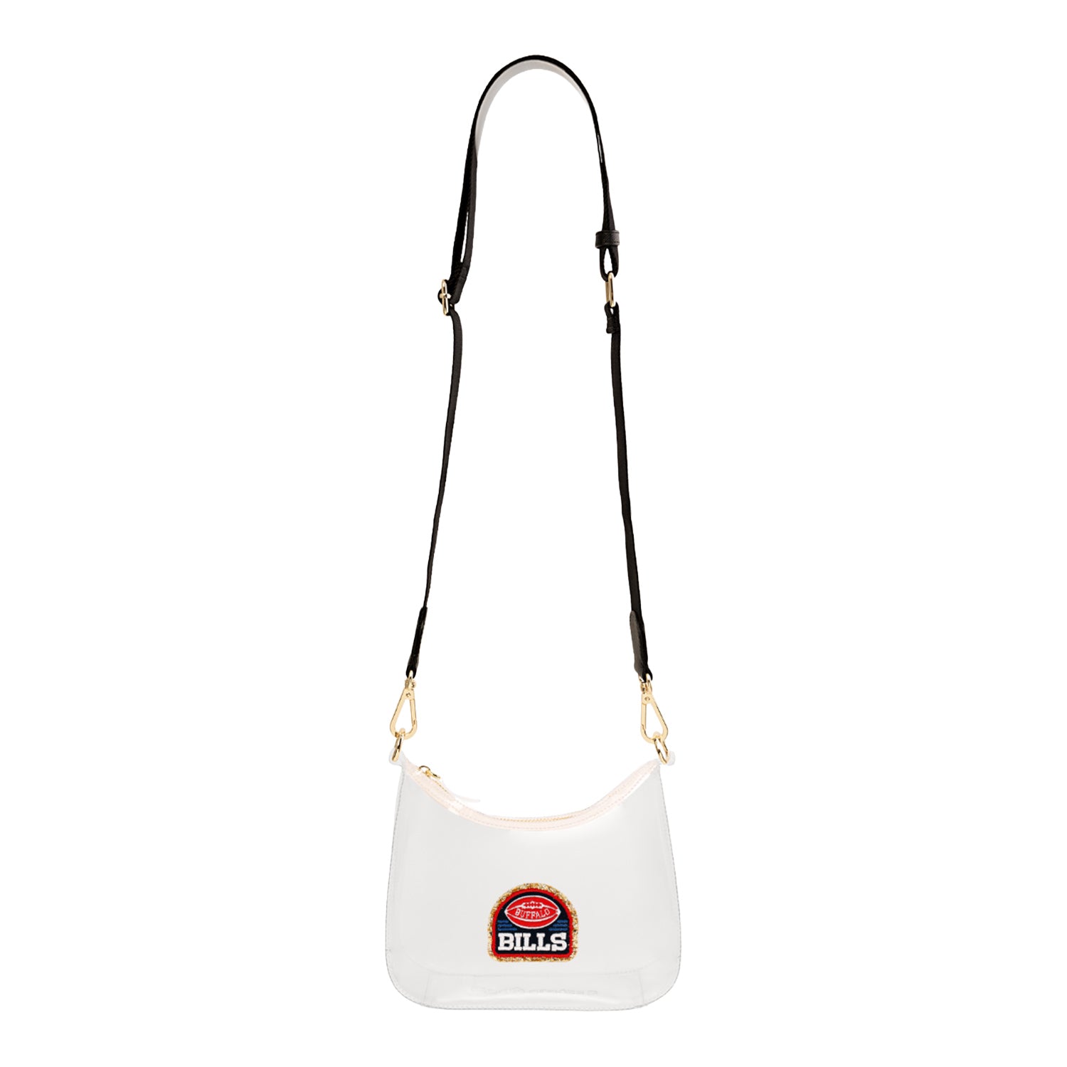 Buffalo Bills Clear Crossbody Bag with Patch In White - Front View