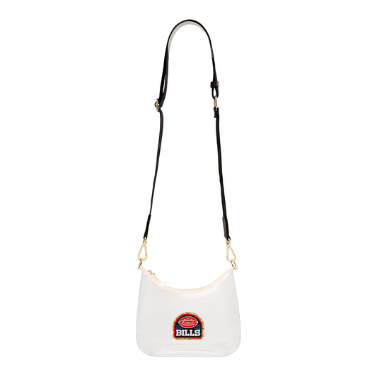 Buffalo Bills Clear Crossbody Bag with Patch In White - Front View