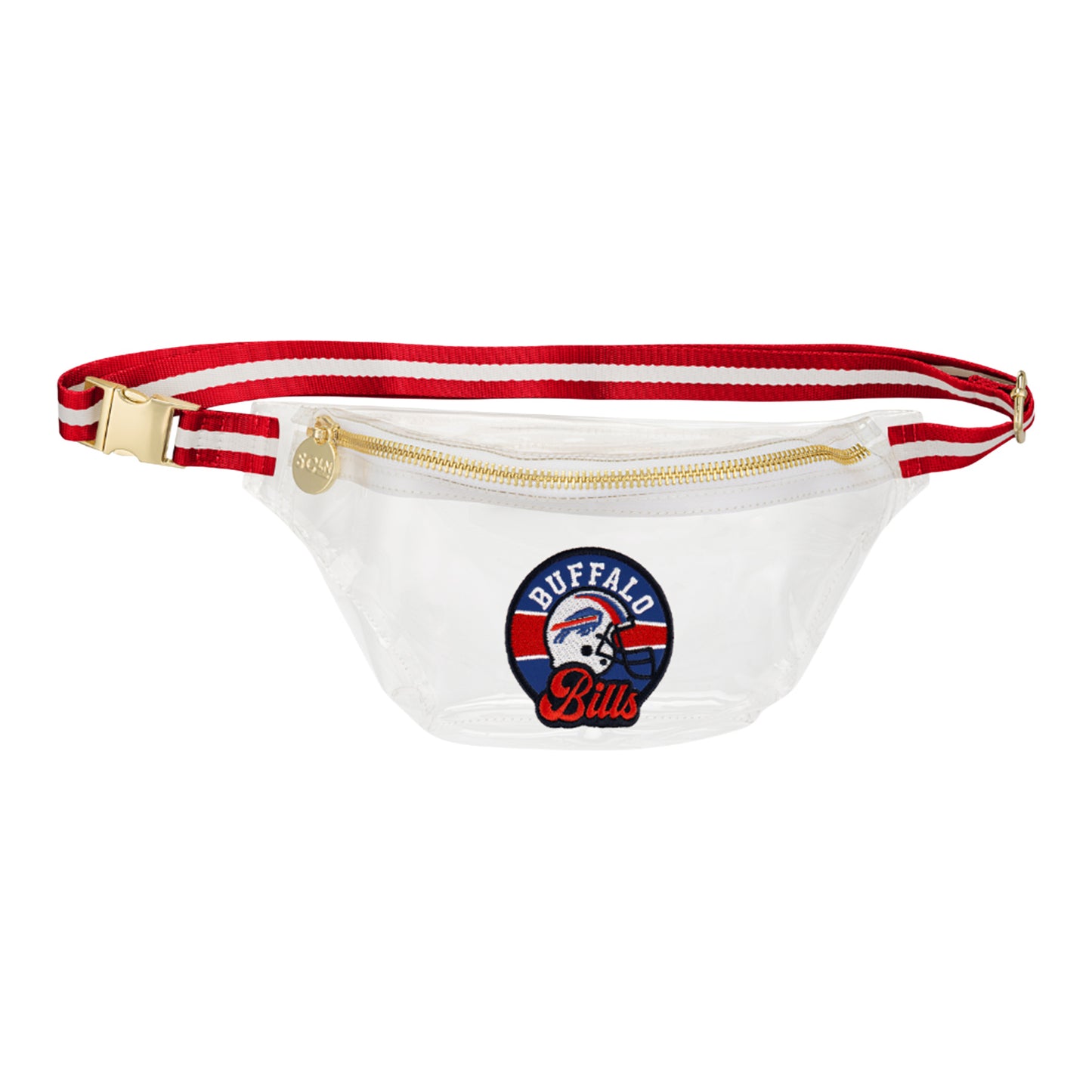Buffalo Bills Clear Fanny Pack with Patch In White - Front View