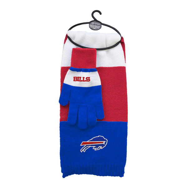 Bills Tricolor Scarf and Glove Set In Team Colors