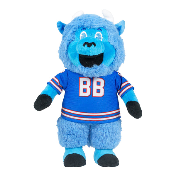 Billy Buffalo Plush Mascot In Blue - Front View