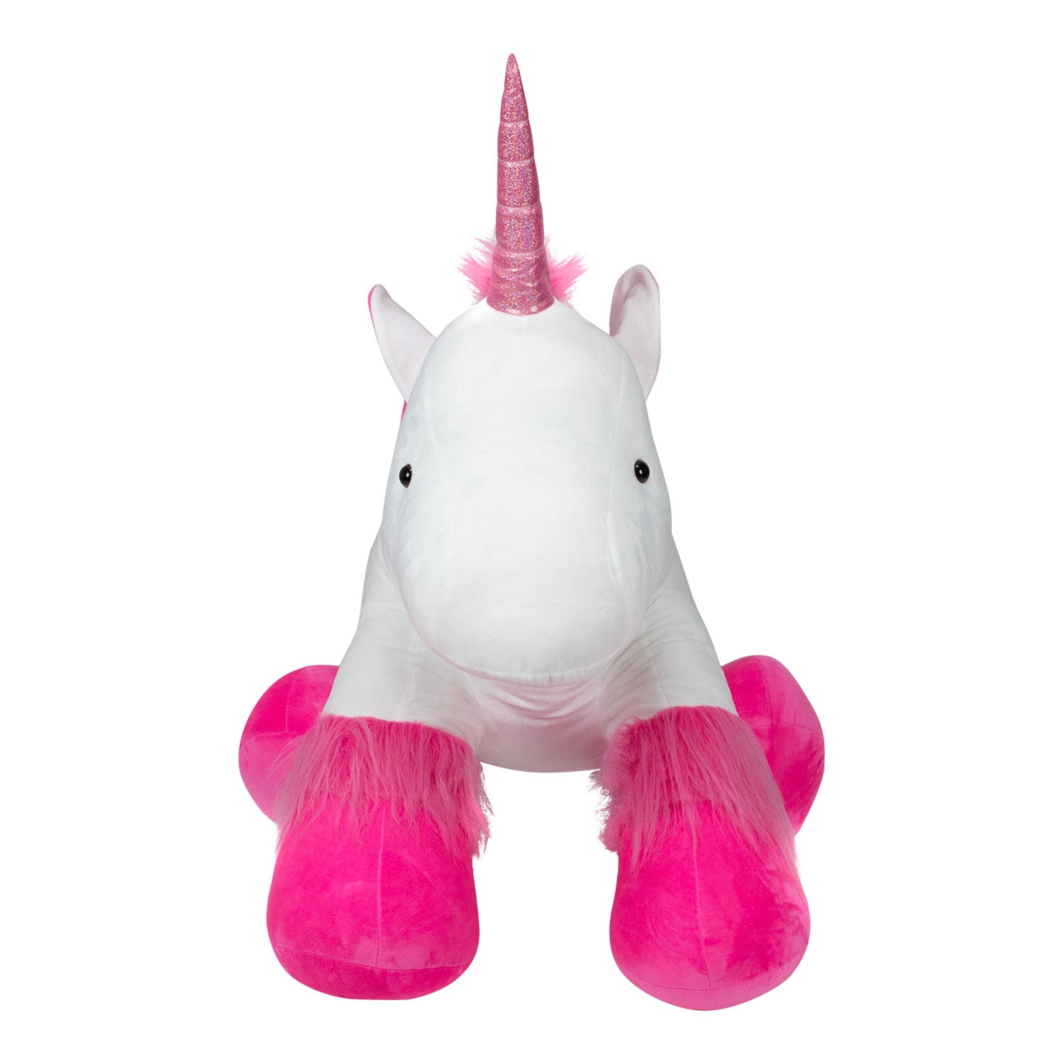 Bills 36" Giant Plush Unicorn In White & Pink - Front View