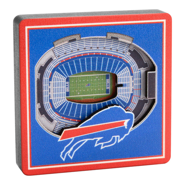 Bills 3D Stadium View Magnet In Blue & Red - Front View