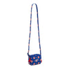 Bills Vera Bradley RFID Small Stadium Crossbody In Blue & Red - Front View Of Bag With Strap Fully Extended