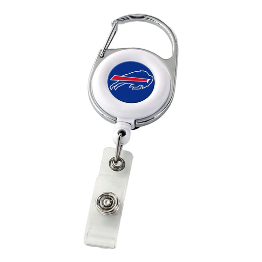 Bills Badge Reel Deluxe Clip In Silver - Front View