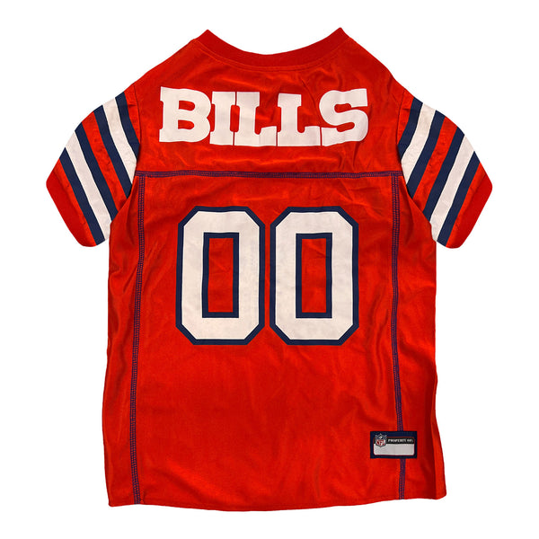 Bills Pet's First Color Rush Pet Jersey In Red - Back View
