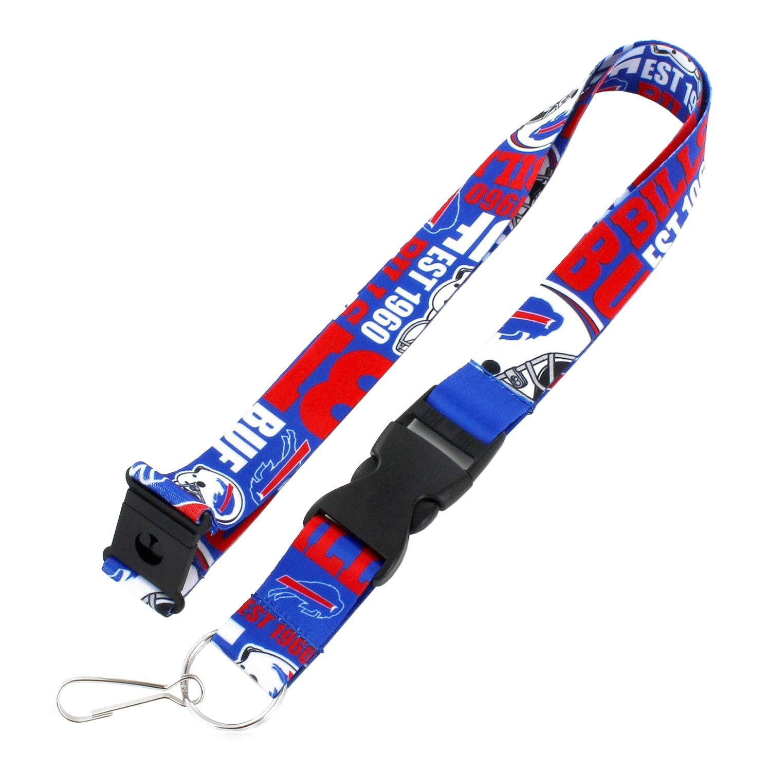 Bills Dynamic Collage Lanyard In Blue, Red & White