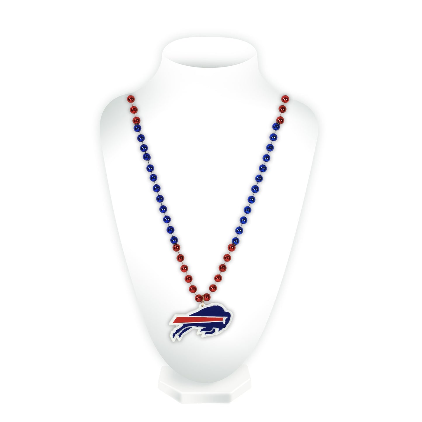 Buffalo Bills Beads Featuring Logo Medallion In Blue & Red - Front View