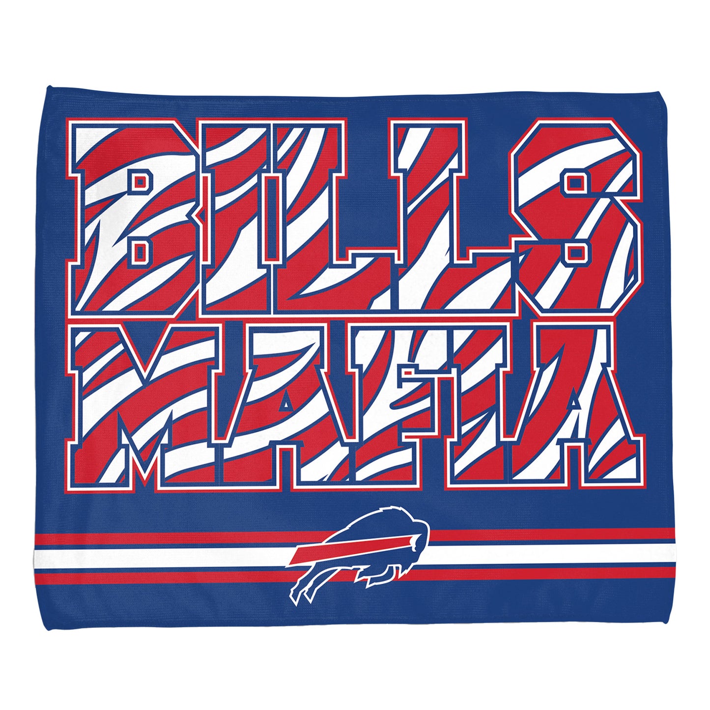 Bills Mafia Rally Towel In Blue & Red - Front View