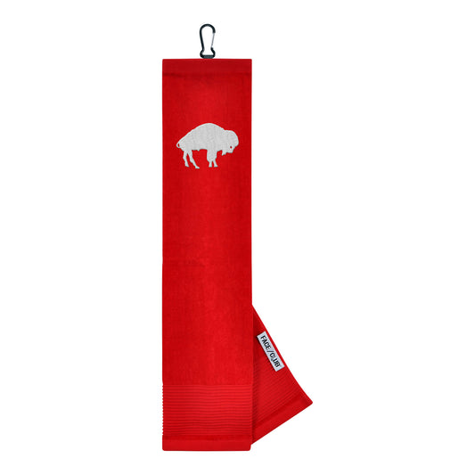 Buffalo Bills WinCraft Face/Club Tri-Fold Golf Towel In Red - Front View