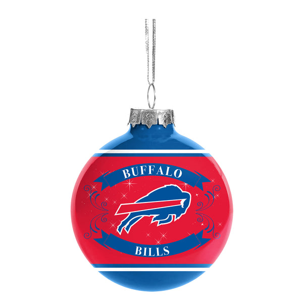 FOCO Buffalo Bills 2 Pack Glass Ball Ornament In Red - Front View