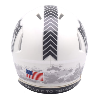 Riddell Bills Salute to Service 2024 Speed Mini Helmet In White - Back View