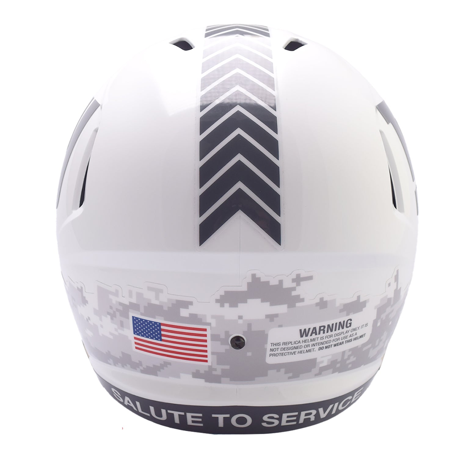 Riddell Bills Salute to Service 2024 Speed Replica Helmet In White - Back View