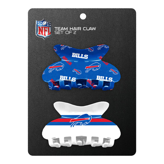 Buffalo Bills Little Earth 2 Pack Hair Clip In Blue, White & Red - Front View In Packaging