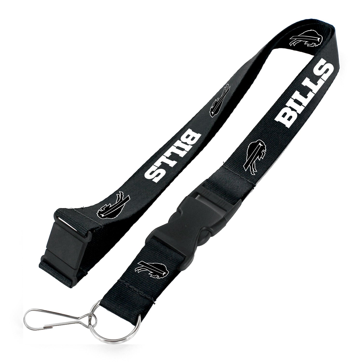 Bills Black and White Lanyard - Front View