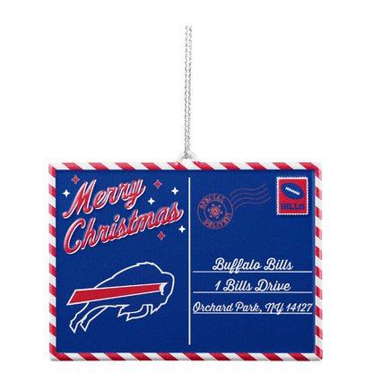 Buffalo Bills Postcard Ornament In Blue - Front View