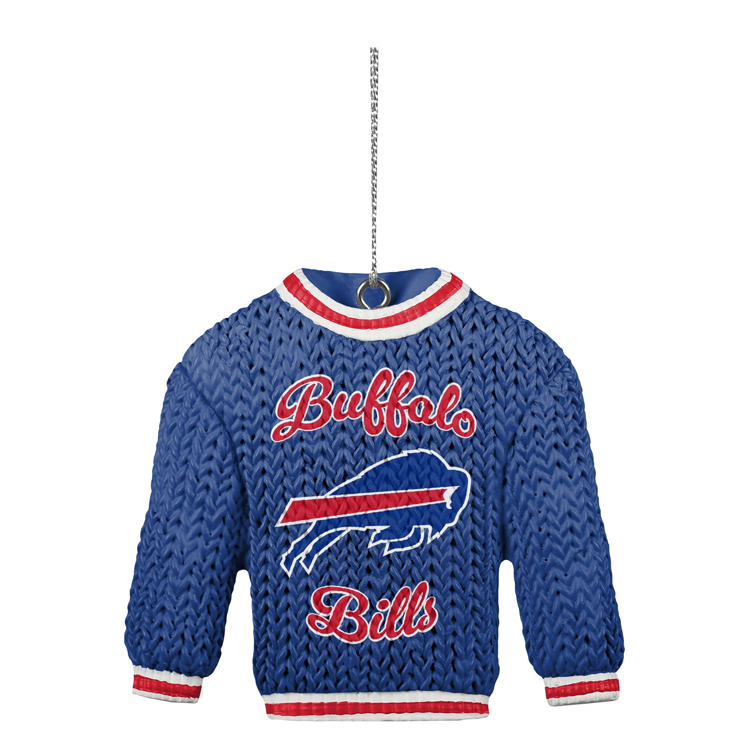 Buffalo Bills Sweater Ornament In Blue - Front View