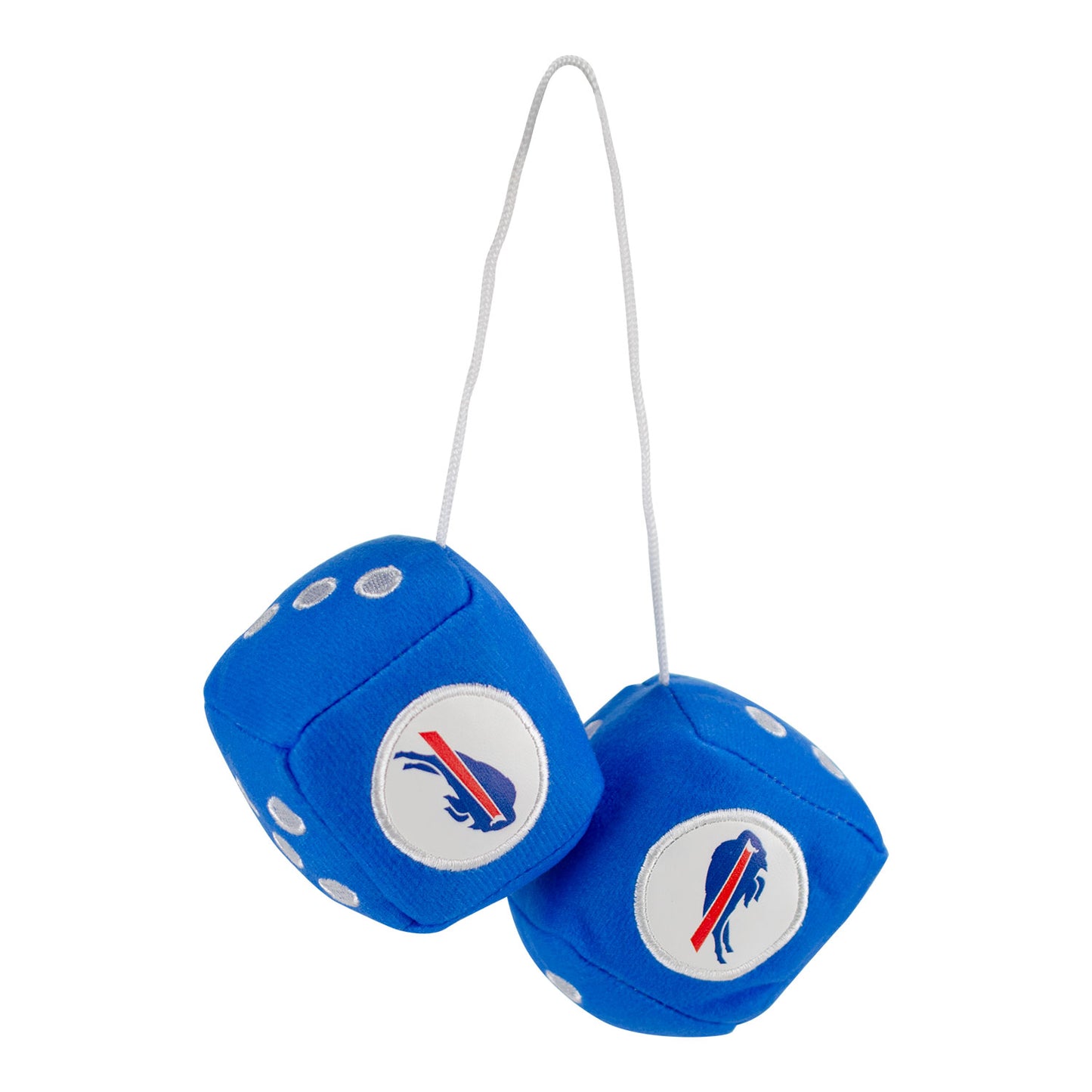 Buffalo Bills Car Fuzzy Plush Dice In Blue - Front View