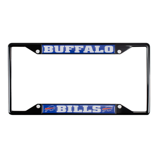 Buffalo Bills Black License Plate Frame In Blue - Front View