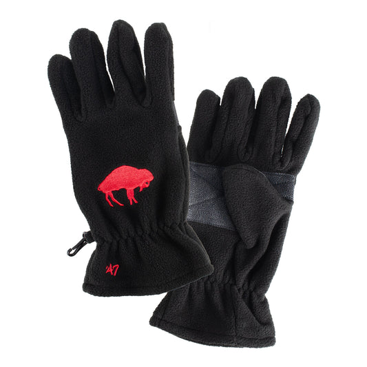 Buffalo Bills Classic Logo Fleece Gloves Angled View