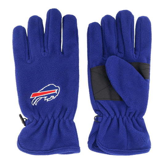 Buffalo Bills Primary Logo Fleece Gloves In Blue - Front & Inside View