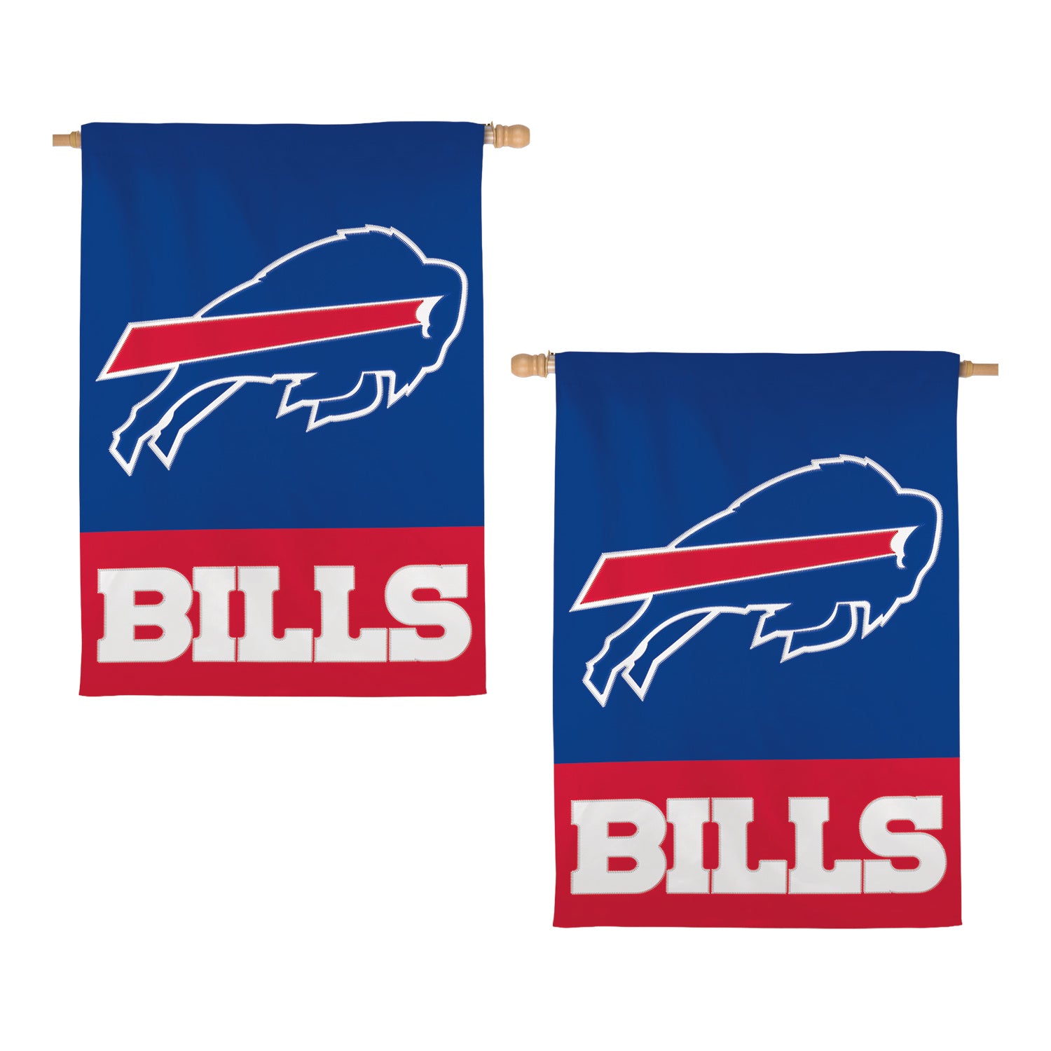 Bills Wincraft Applique Vertical Flag In Blue - Front View