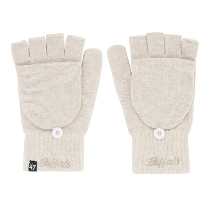 Buffalo Bills Latte Finger Cover Gloves In Cream - Folded View