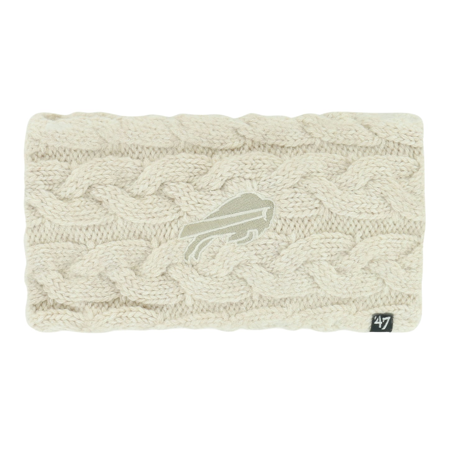 Buffalo Bills Latte Braid Headband In Cream - Front View